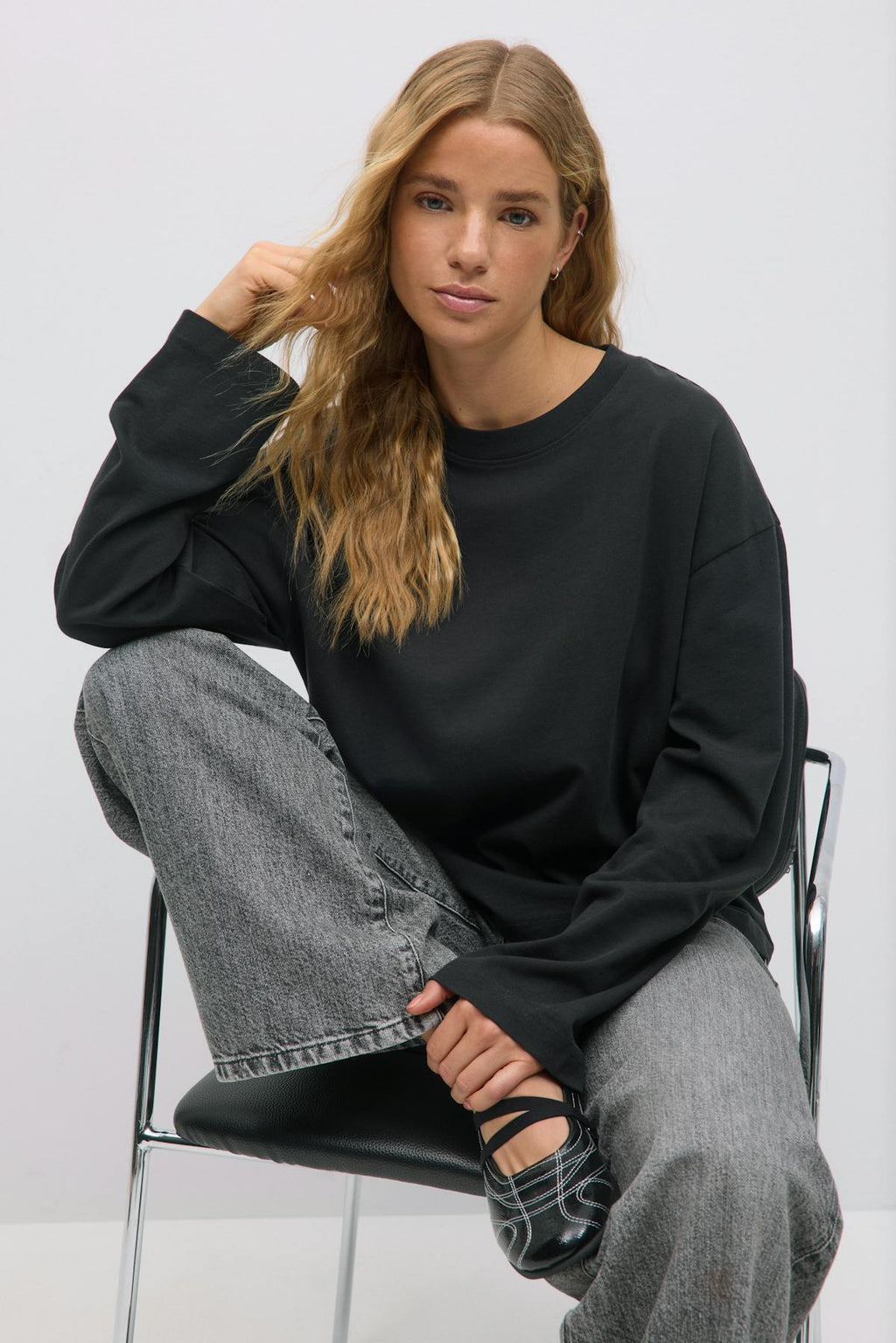 Loose fit long sleeve tee