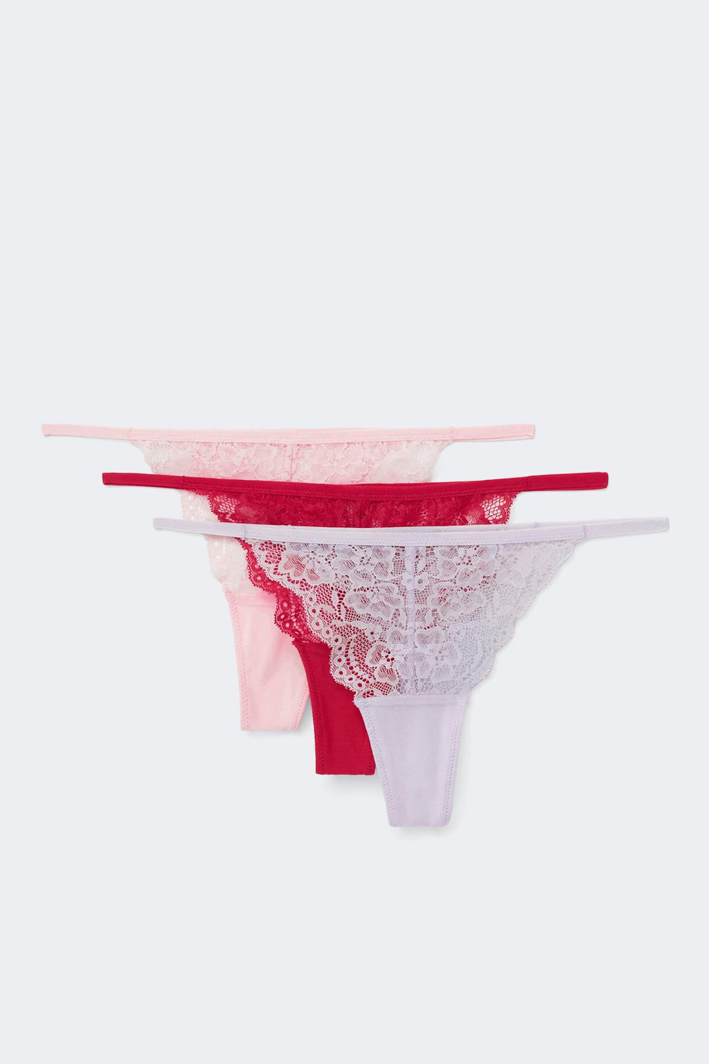3-pack lace thong