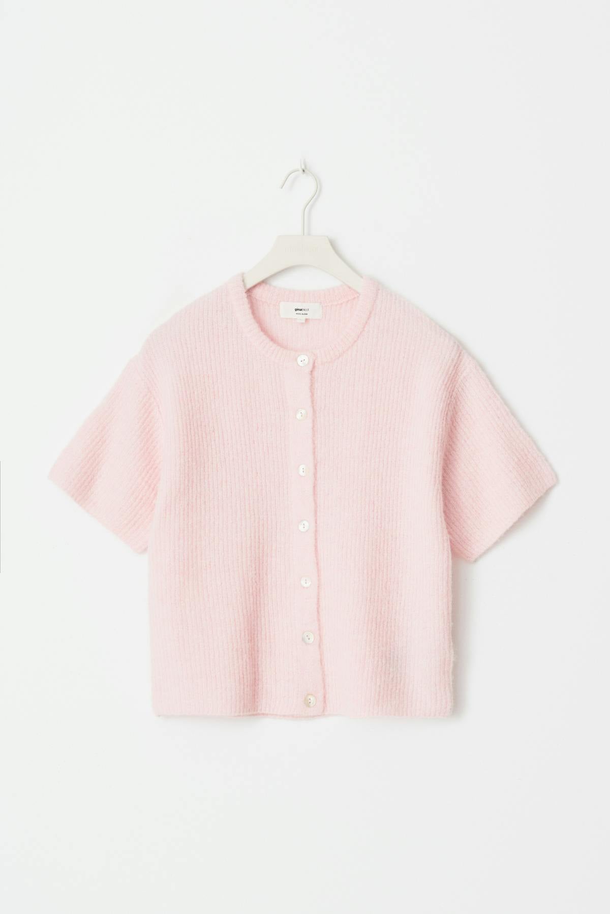 Short sleeve knitted cardigan