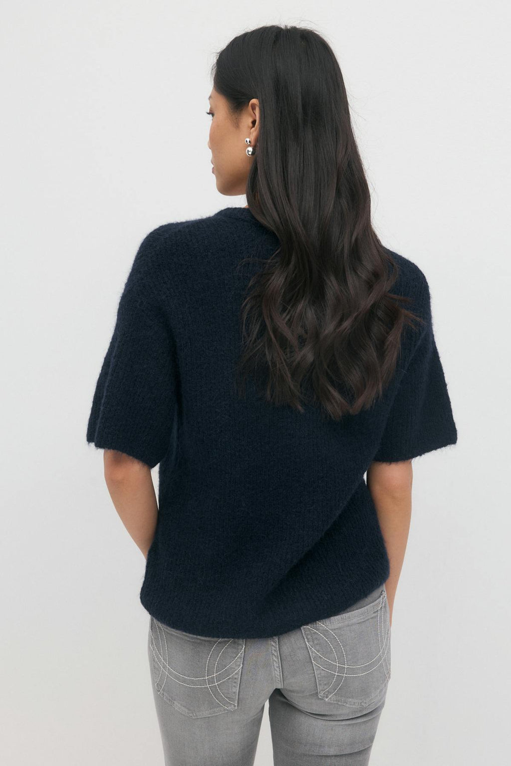 Short sleeve knitted cardigan