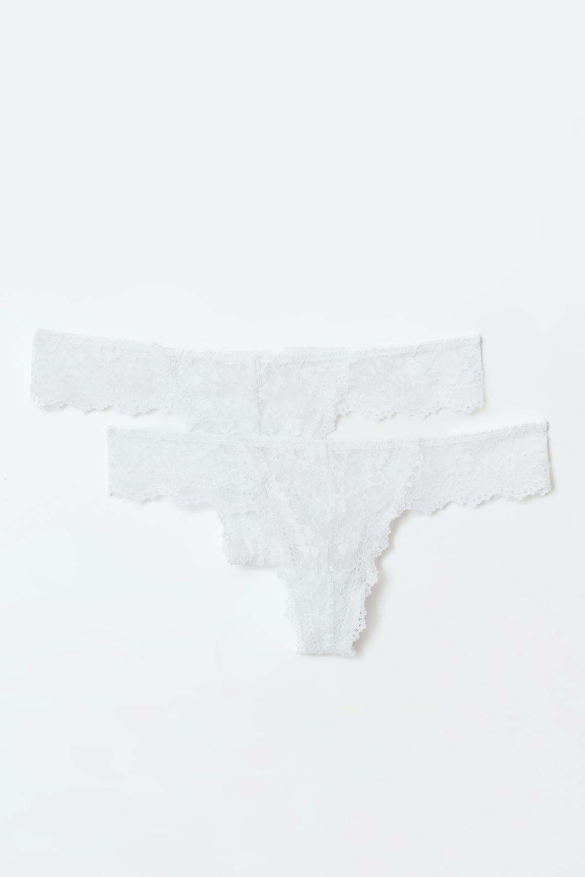2-pack lace thong