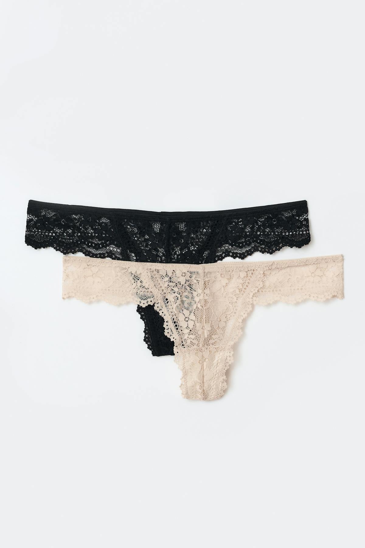 2-pack lace thong