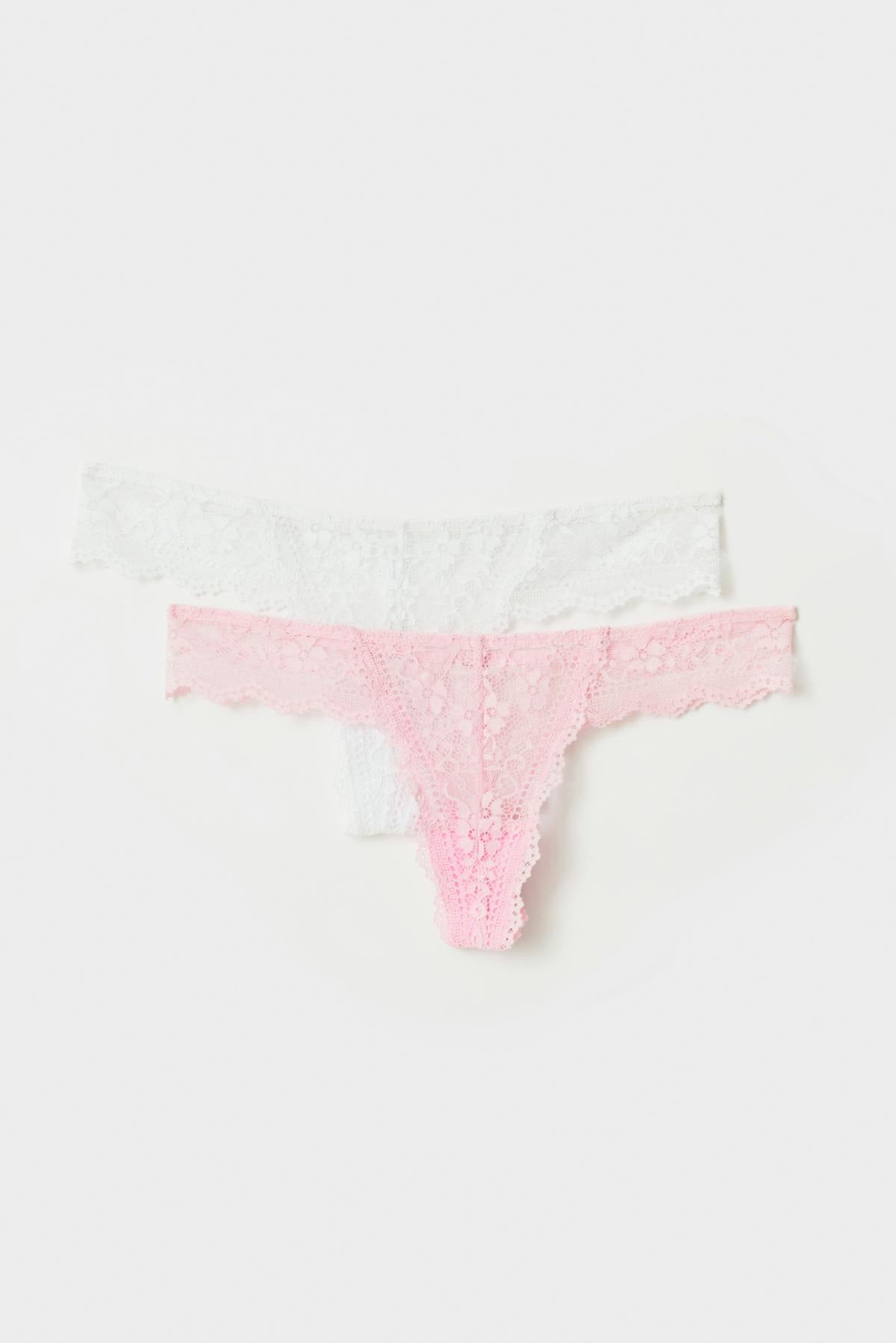 2-pack lace thong