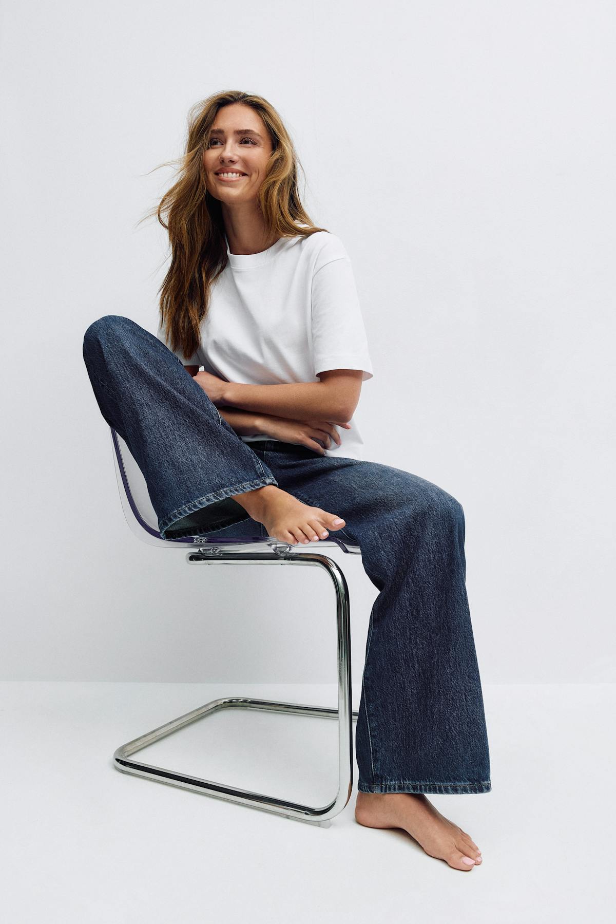Low wide jeans