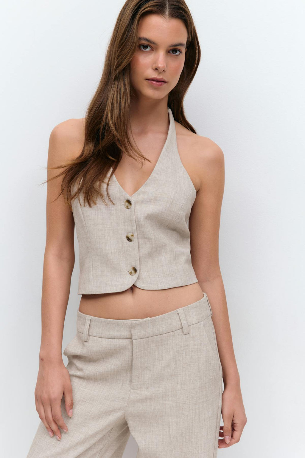 Halterneck tailored vest