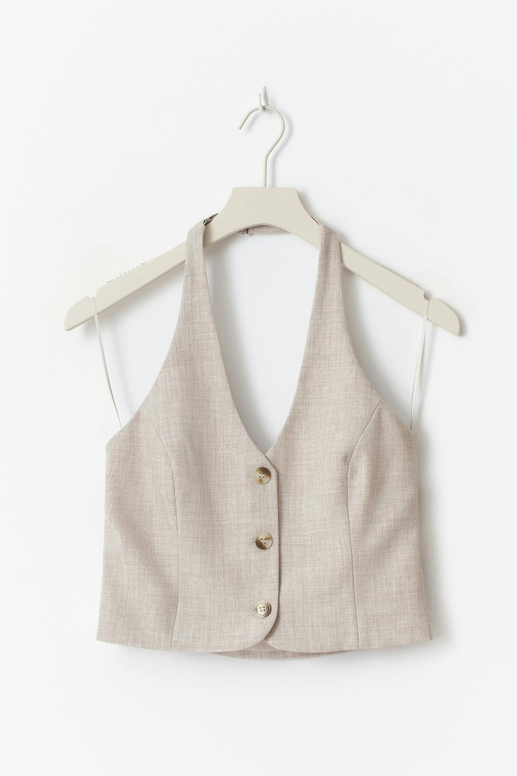 Halterneck tailored vest