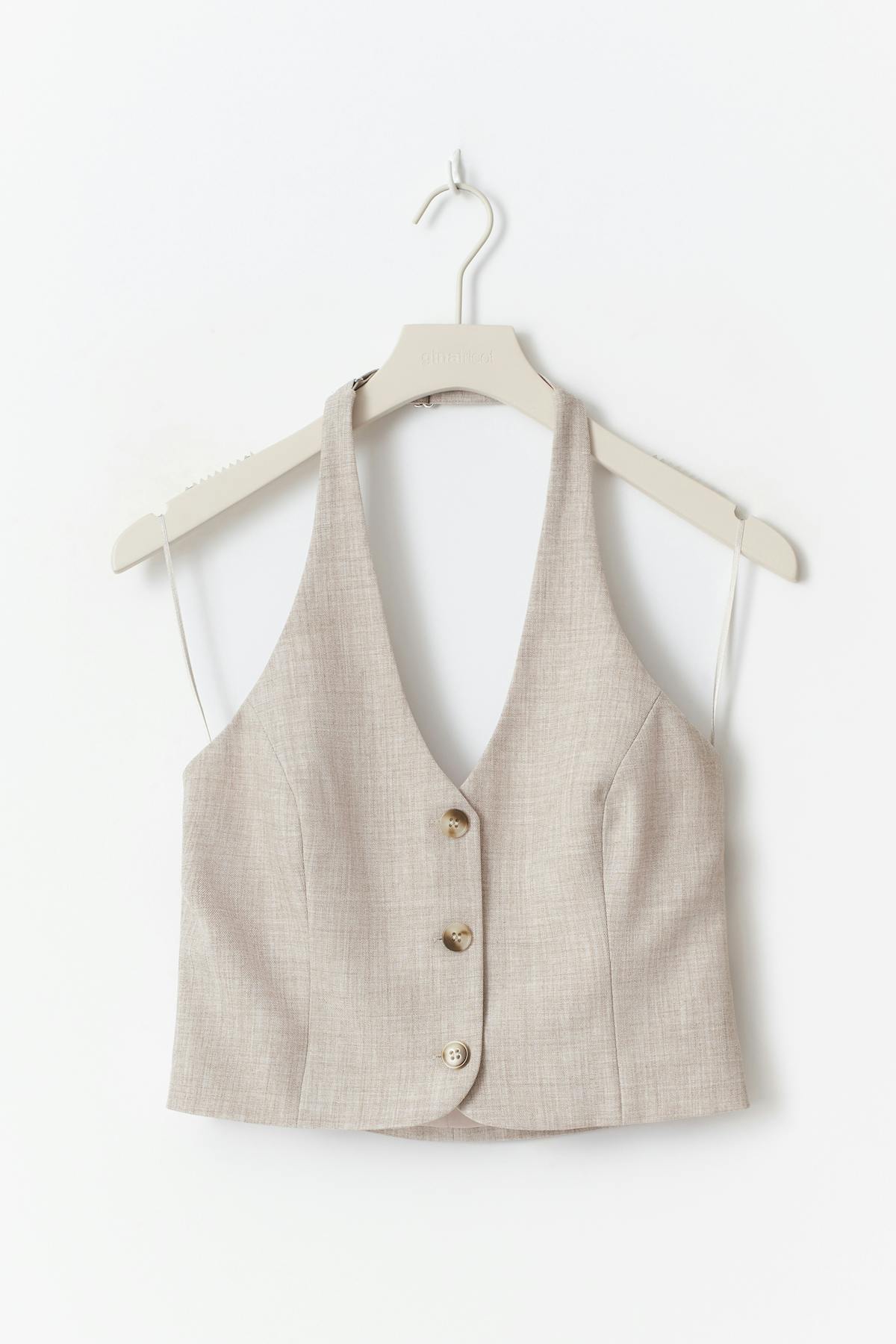 Halterneck tailored vest