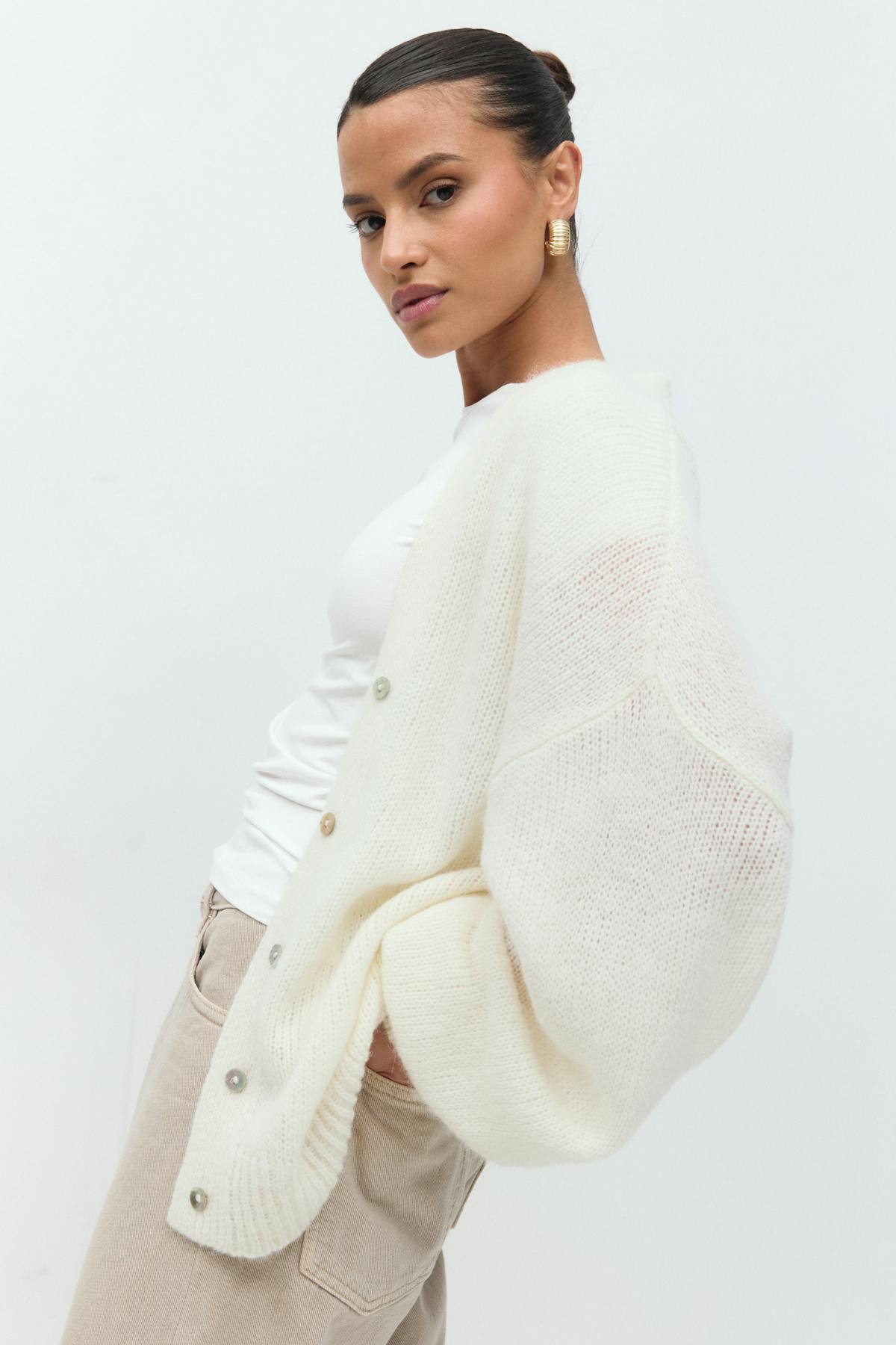 Chunky knitted cardigan