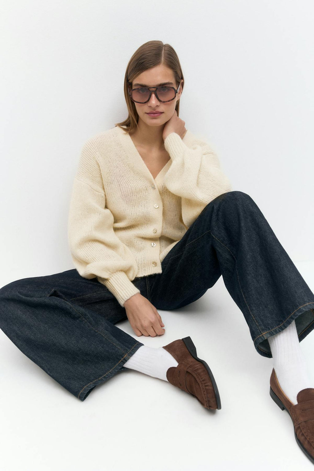 Chunky knitted cardigan