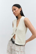 Knitted tape yarn vest
