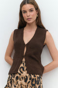 Knitted tape yarn vest