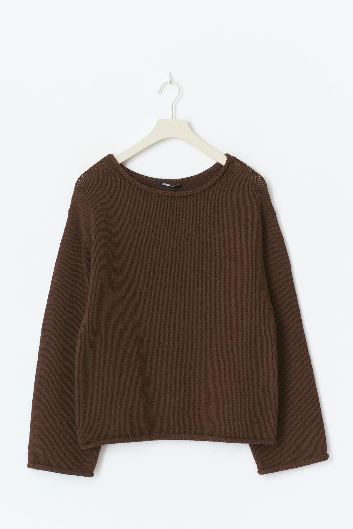 Knitted tape yarn sweater