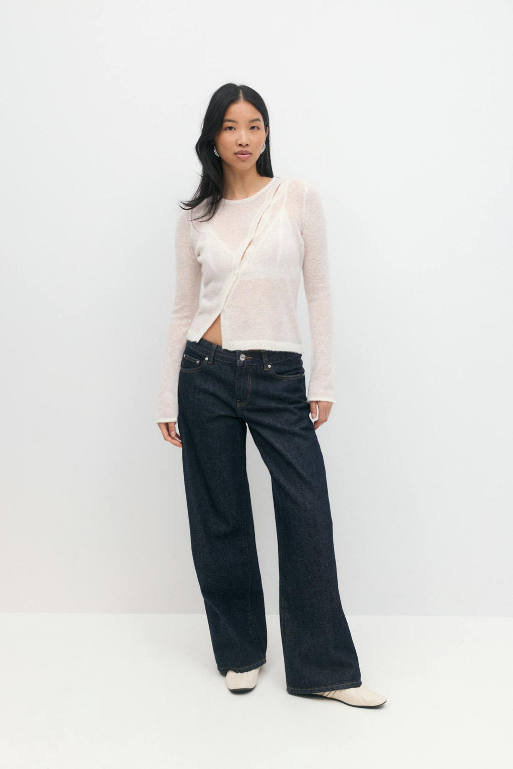Asymmetric knitted cardigan