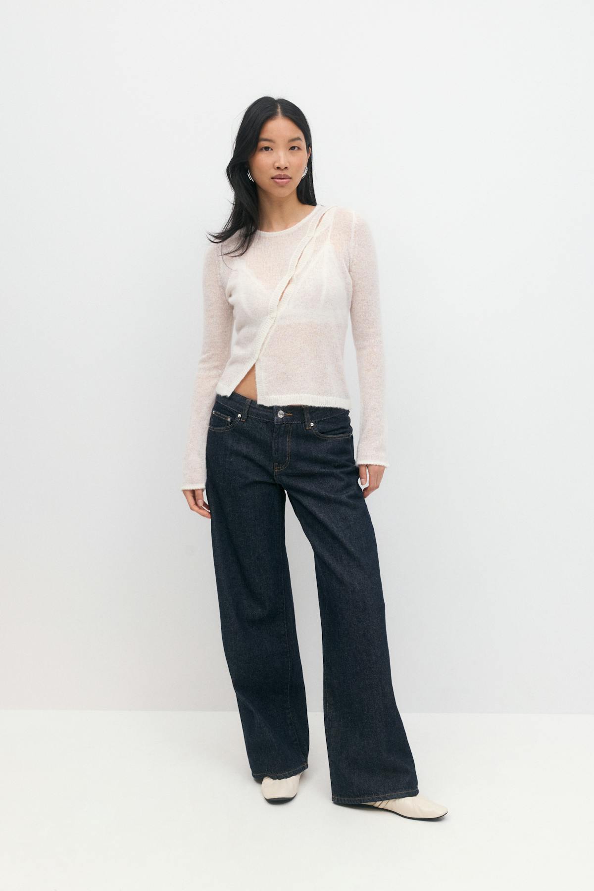 Asymmetric knitted cardigan