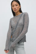 Asymmetric knitted cardigan