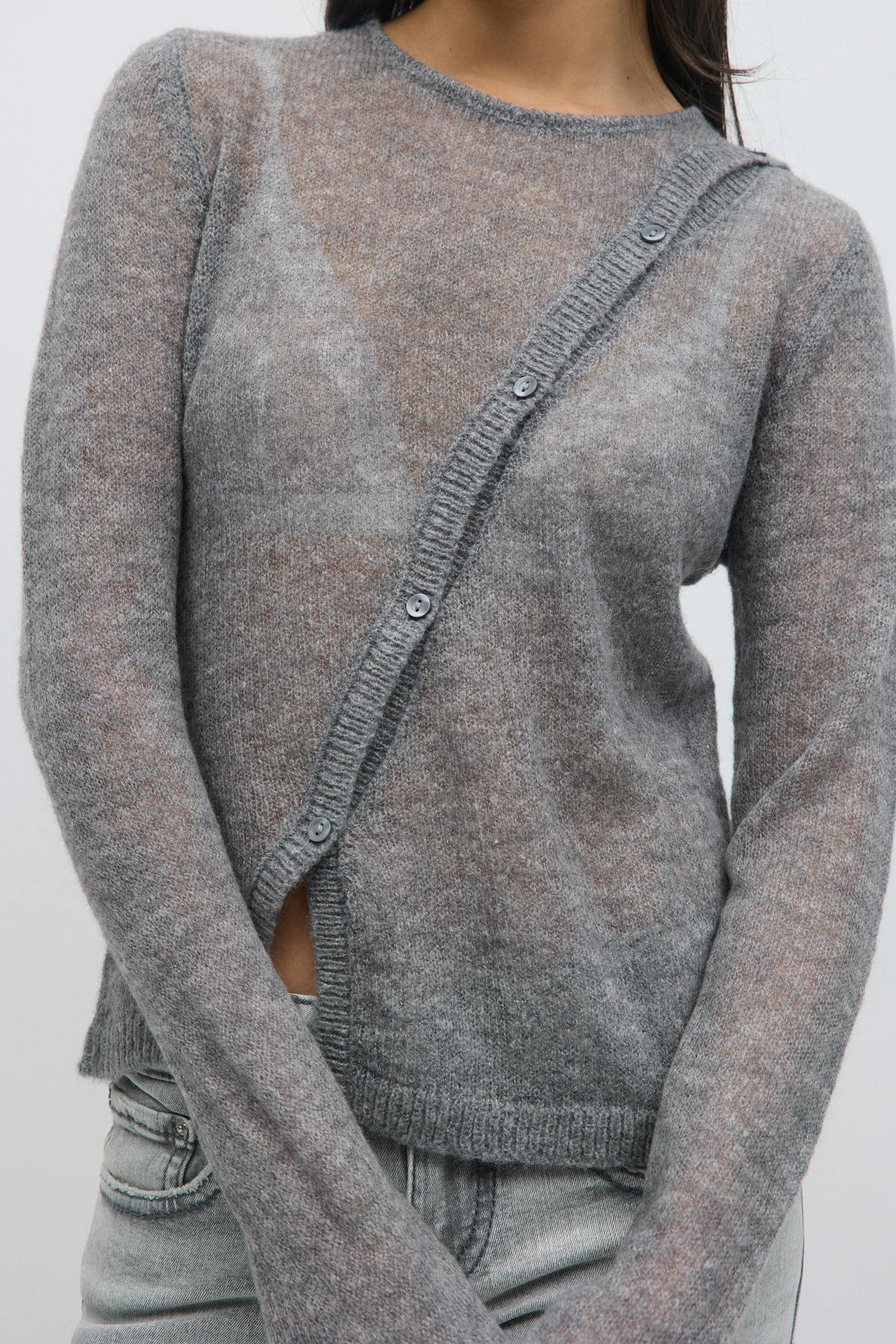 Asymmetric knitted cardigan