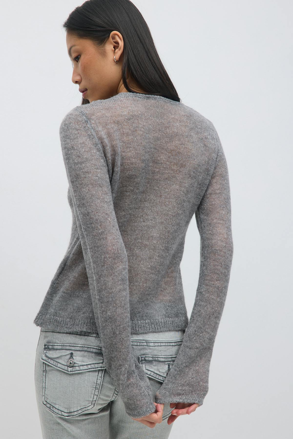 Asymmetric knitted cardigan