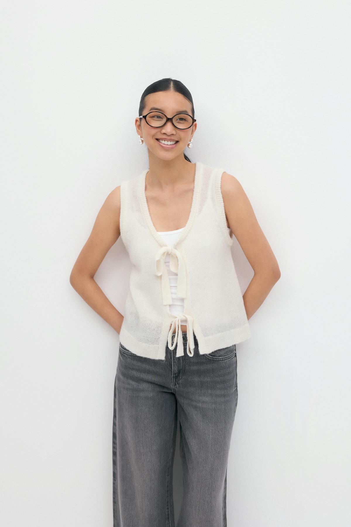 Knitted tie vest