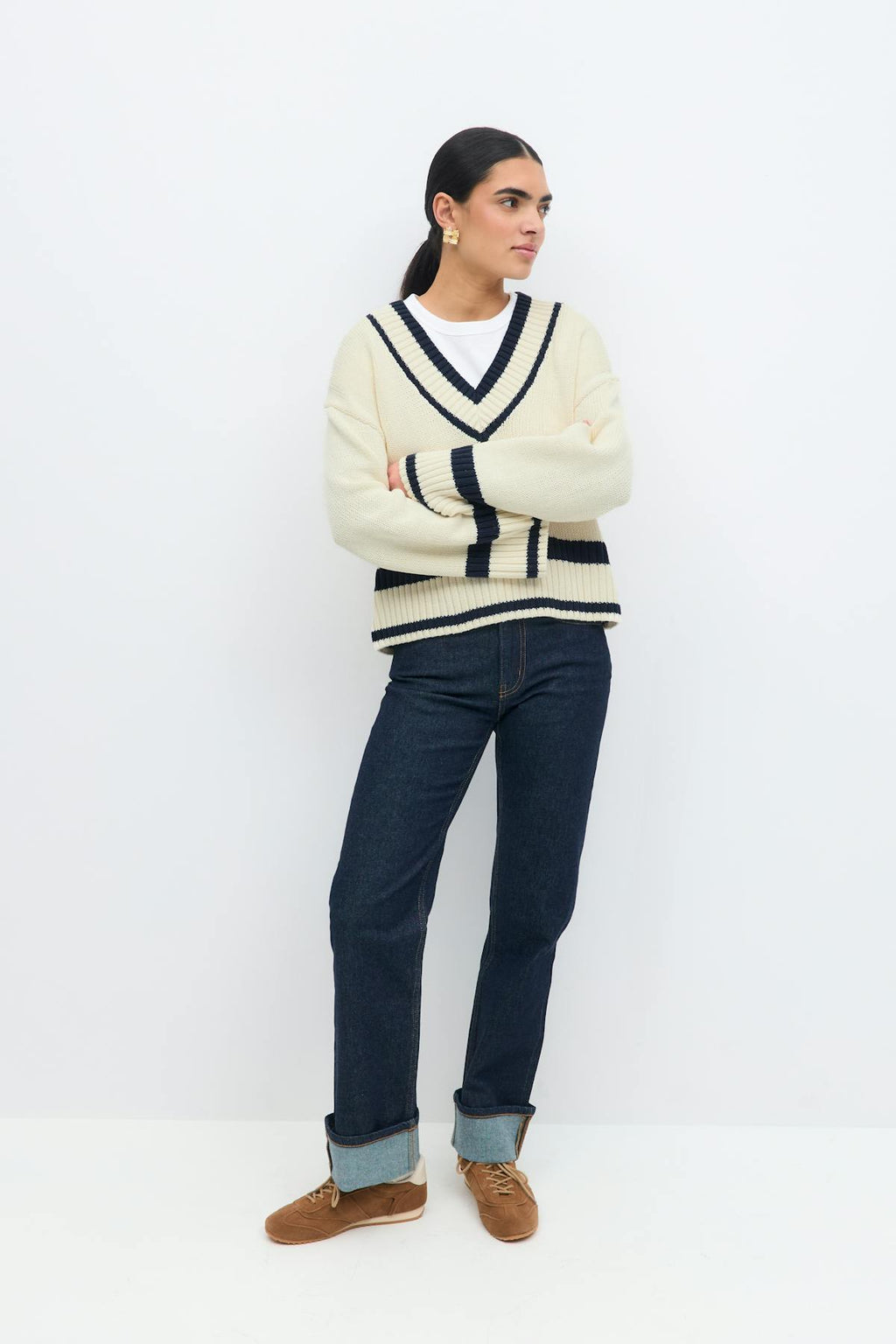 Cotton blend knitted sweater