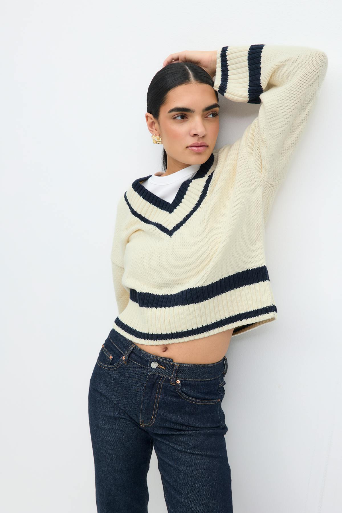 Cotton blend knitted sweater