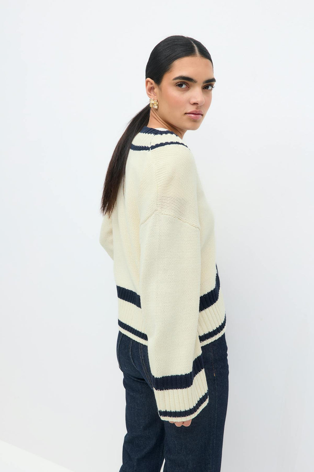 Cotton blend knitted sweater