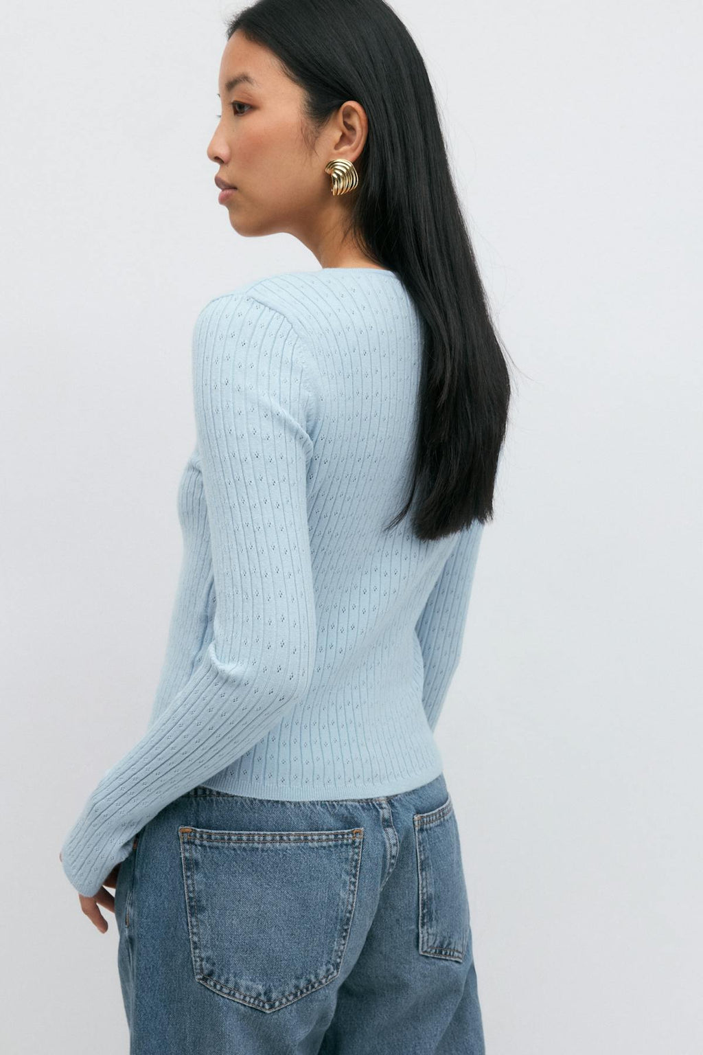 Pointelle knitted cardigan