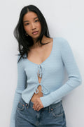 Pointelle knitted cardigan