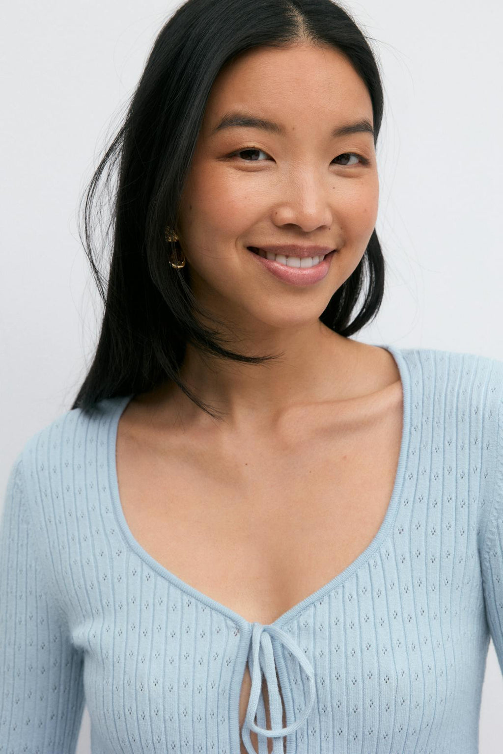 Pointelle knitted cardigan
