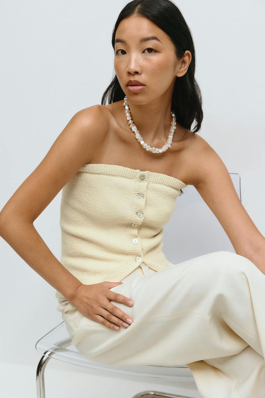 Knitted tube top