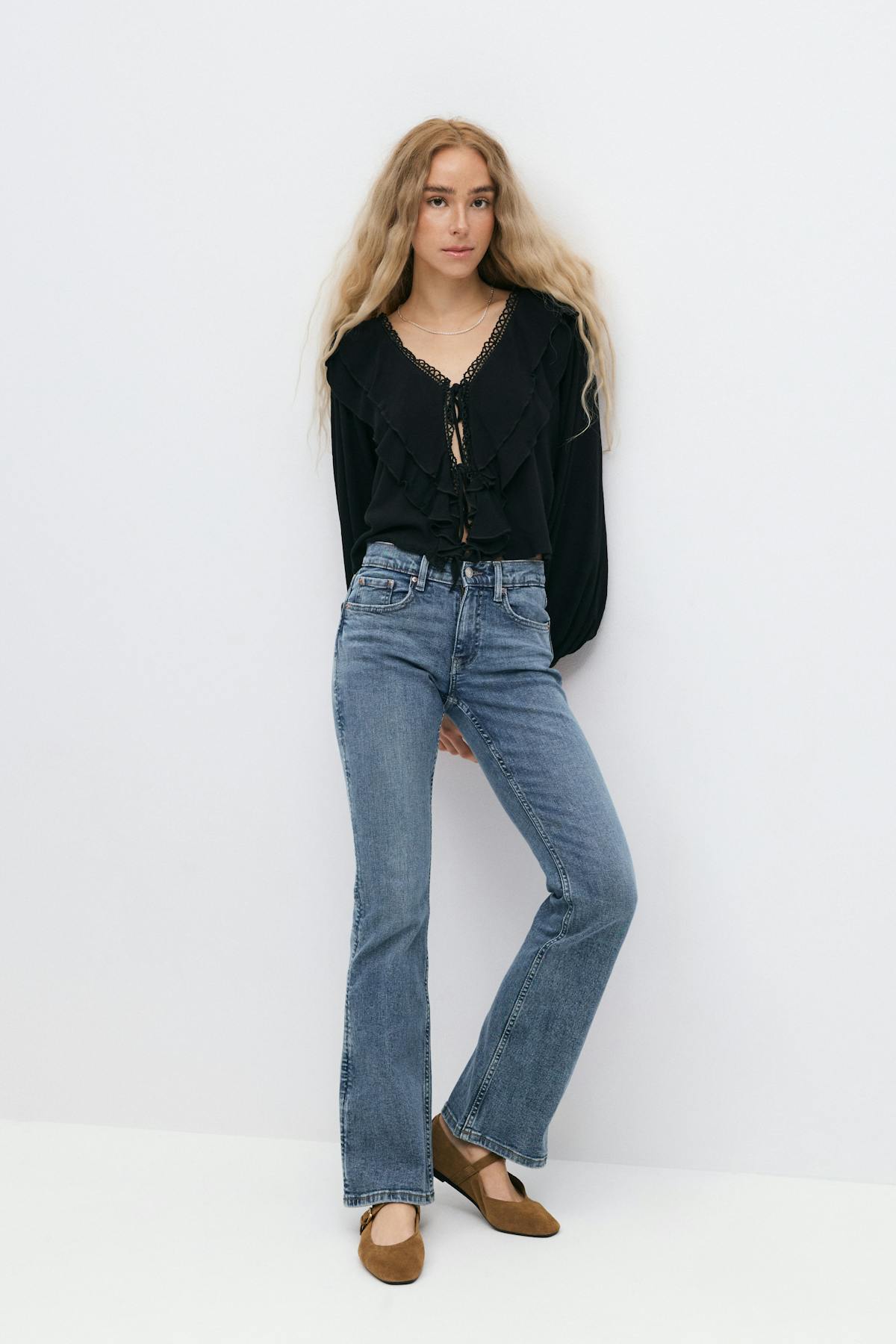 Frill tie blouse