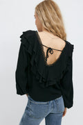 Frill tie blouse