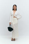 Knitted crochet skirt