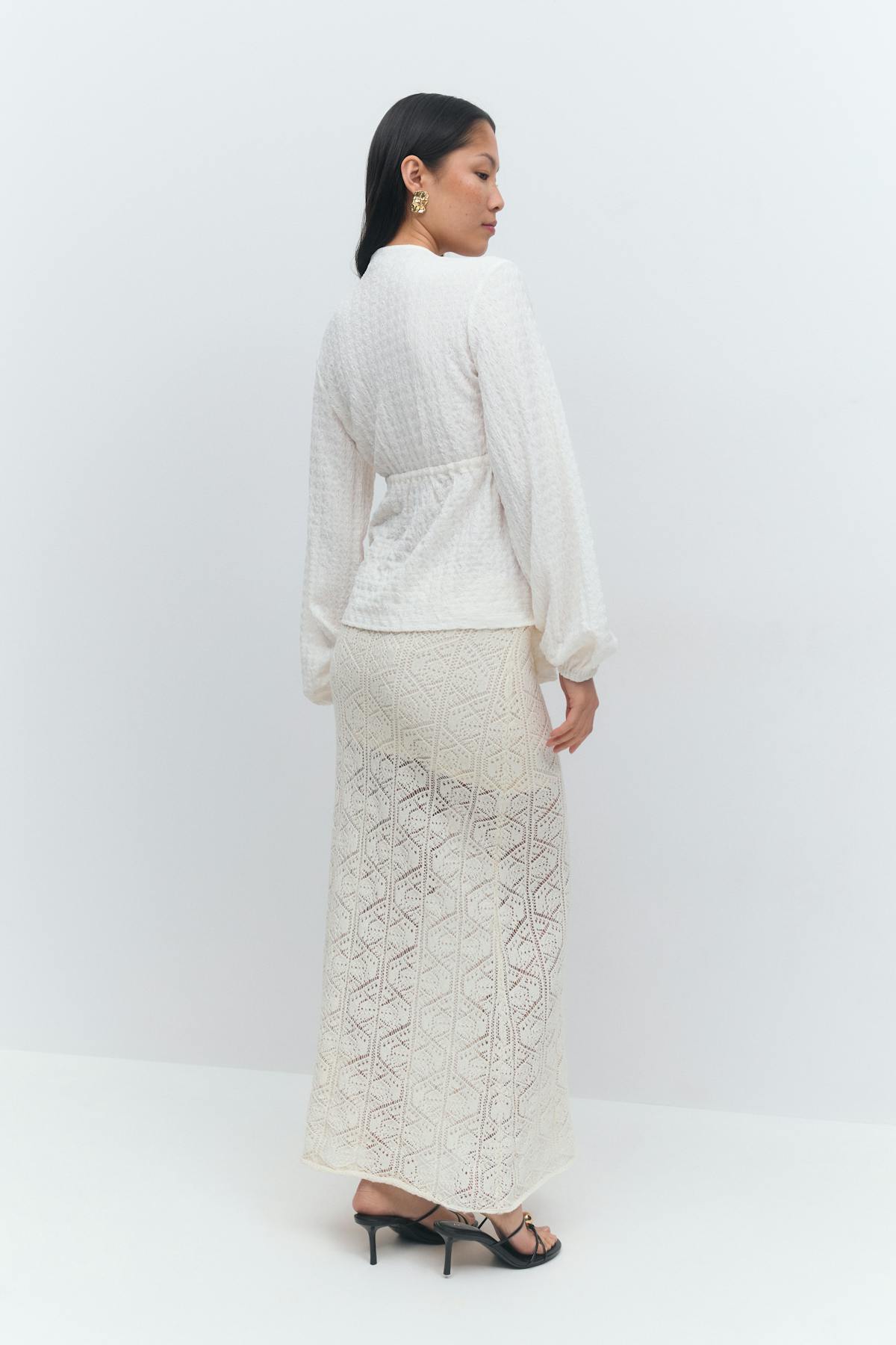 Knitted crochet skirt