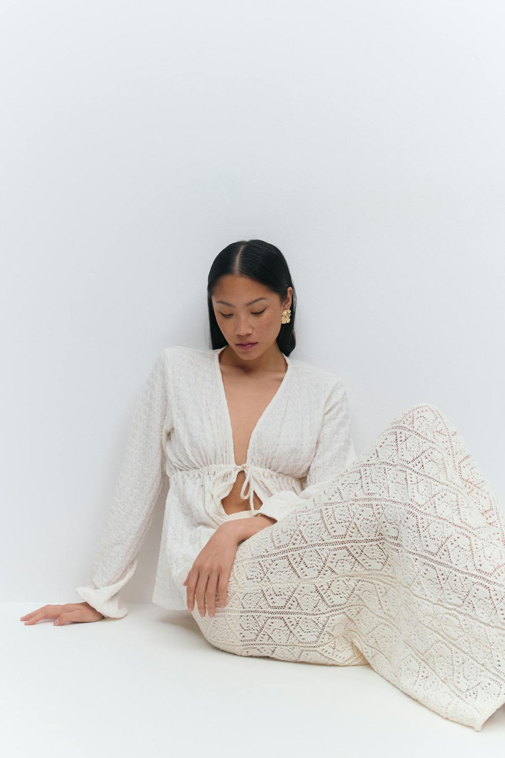Knitted crochet skirt