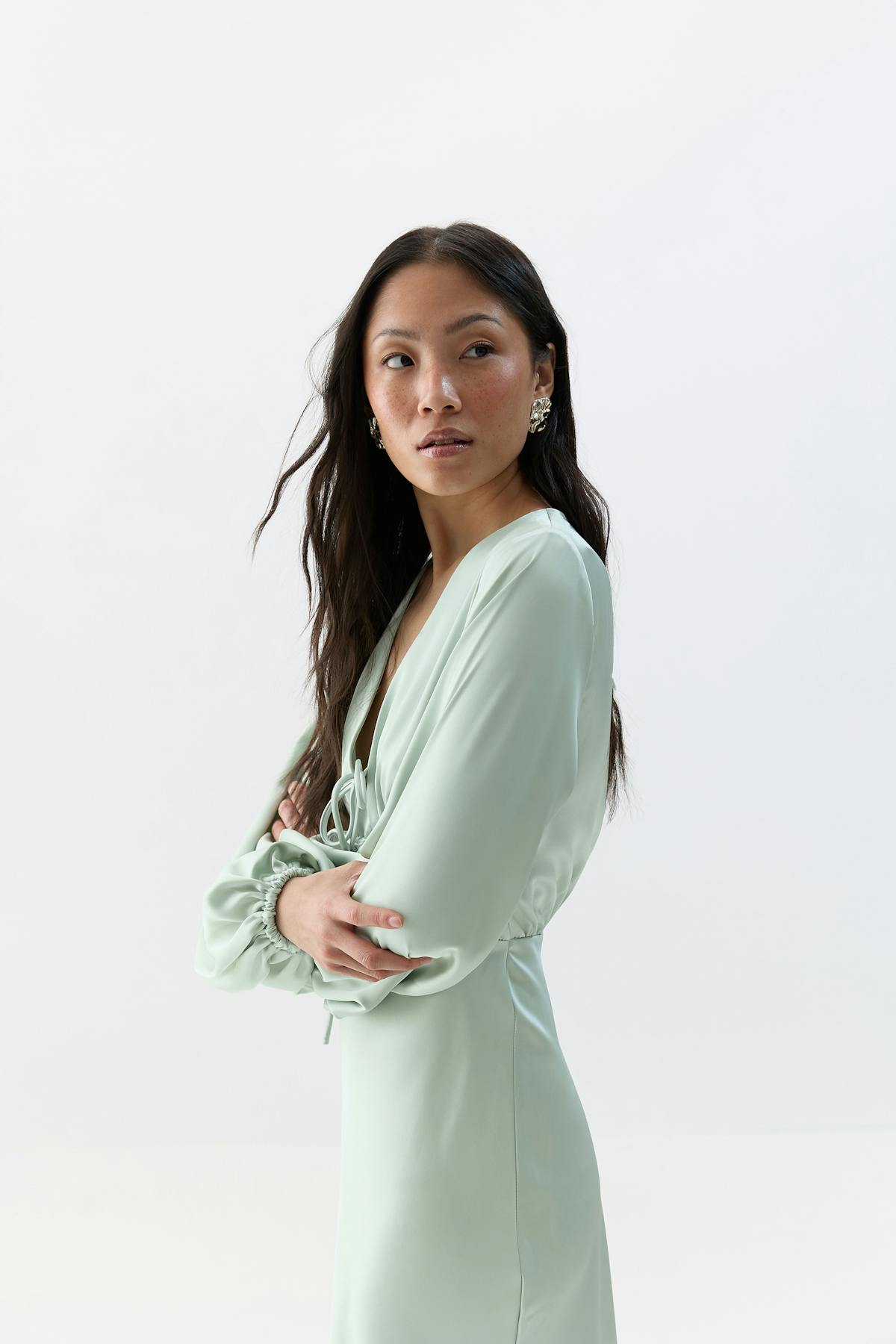 Satin midaxi dress