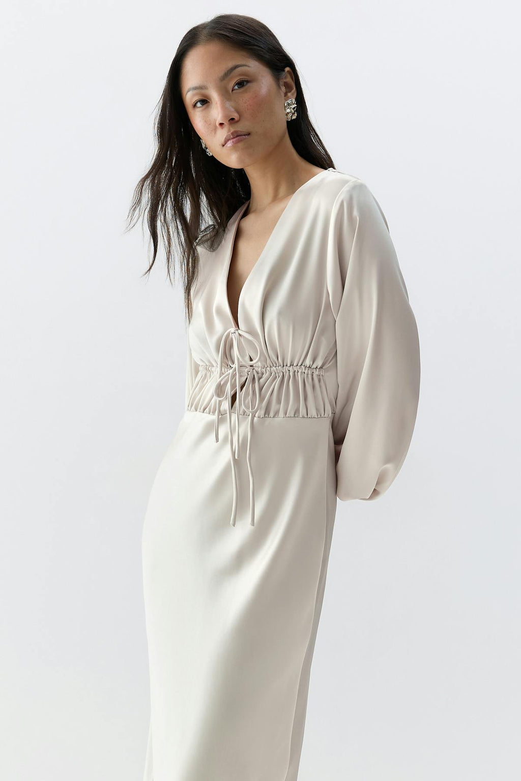 Satin midaxi dress