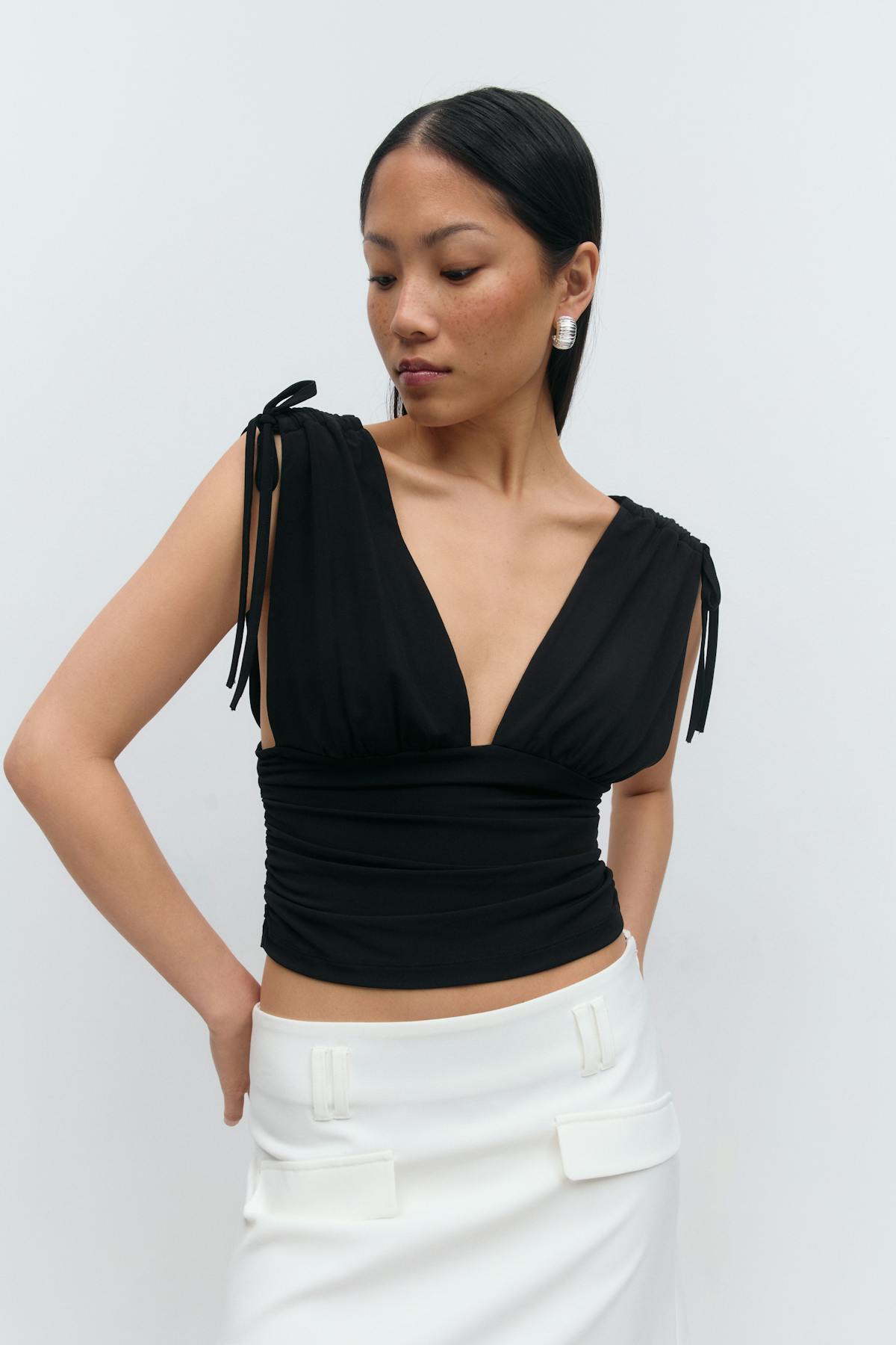 Drawstring top