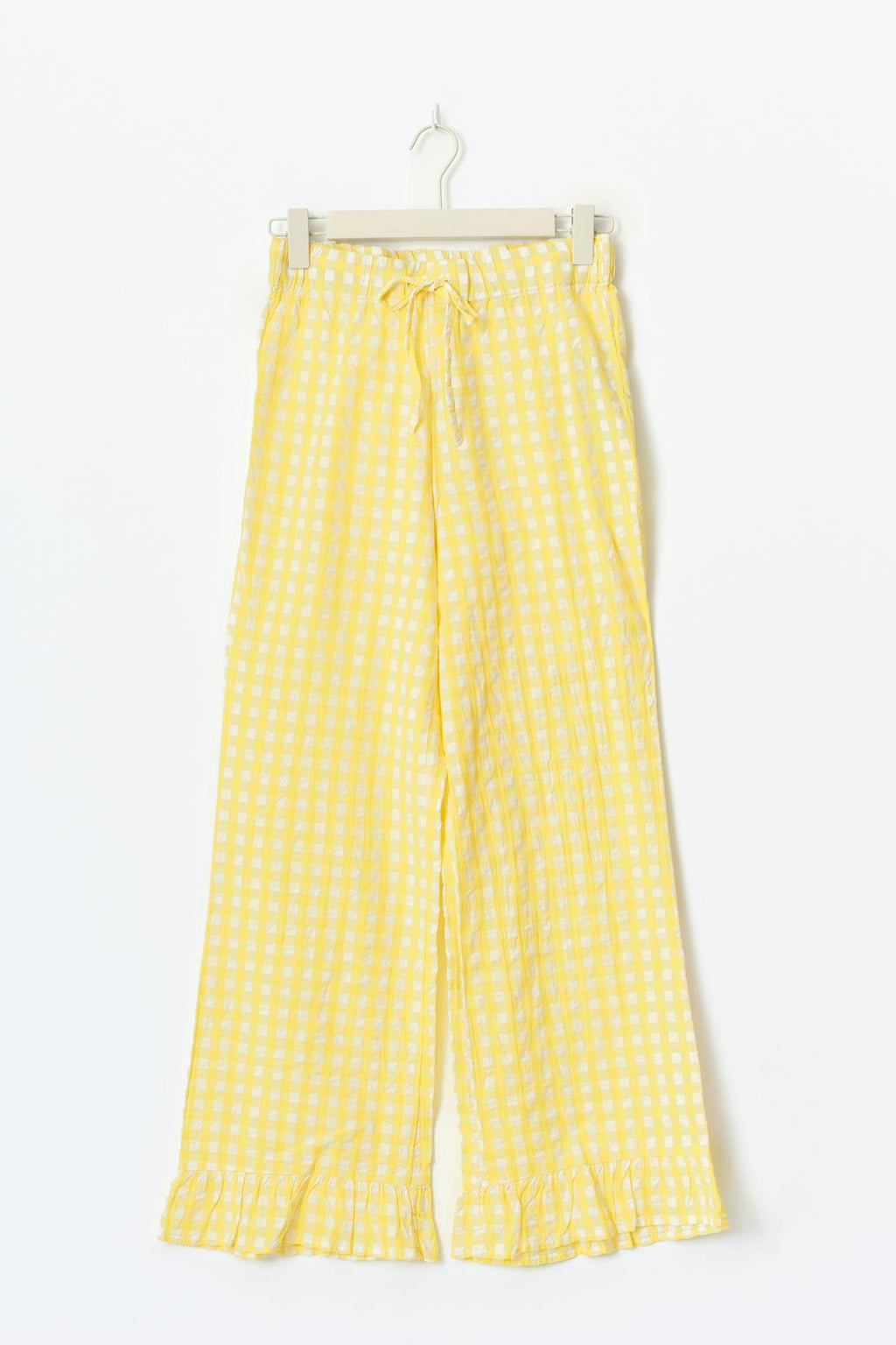 Gingham seersucker trousers