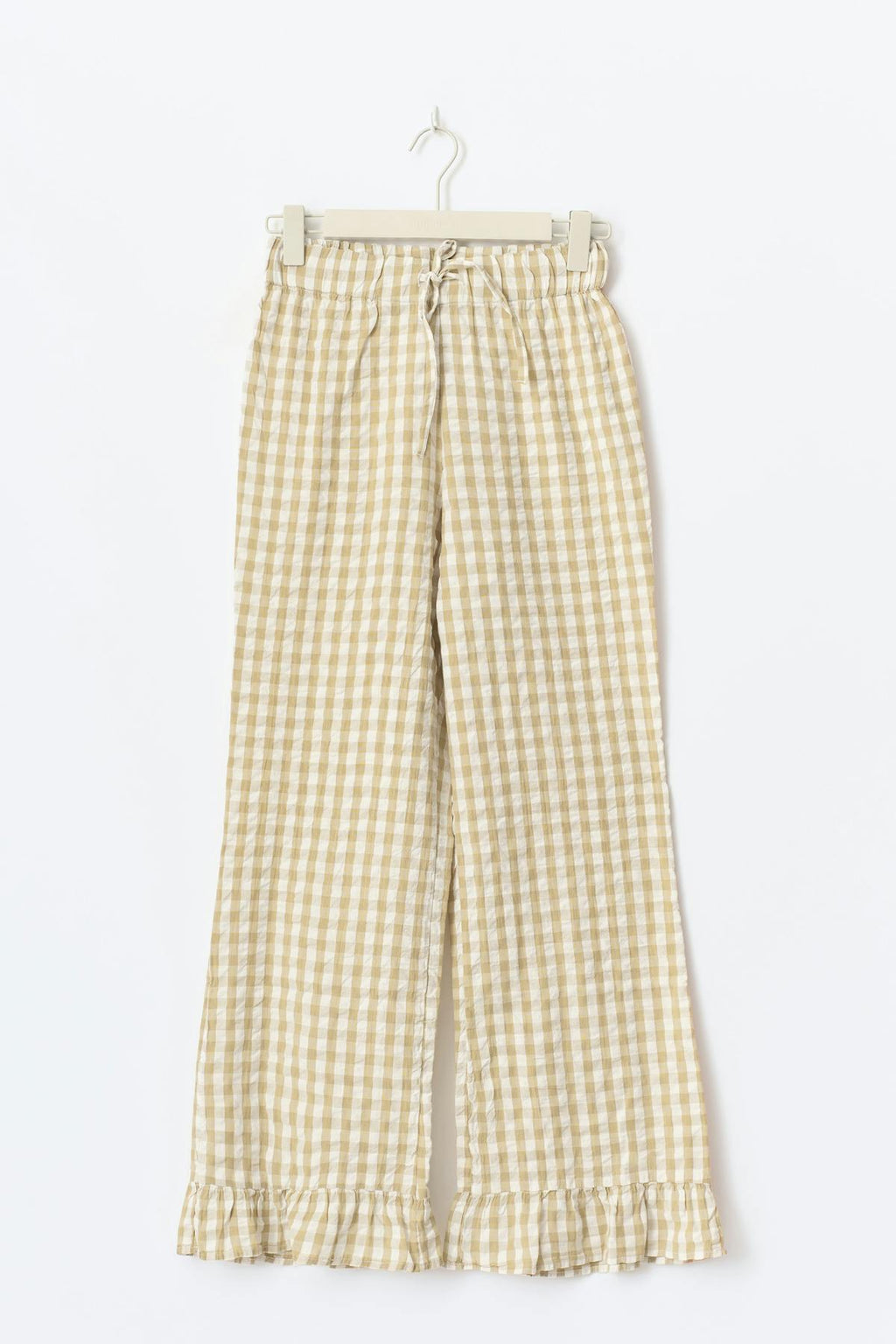 Gingham seersucker trousers