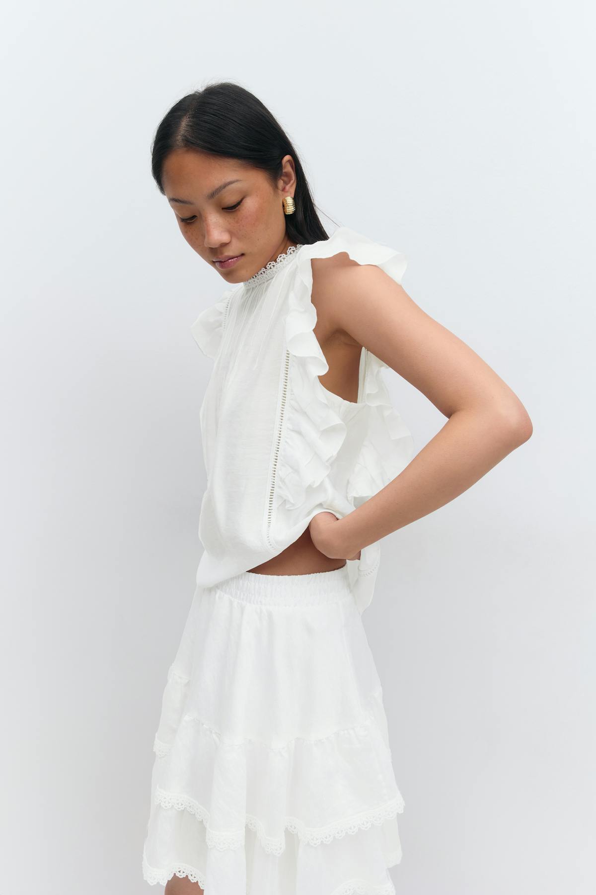 Mini boho frill top