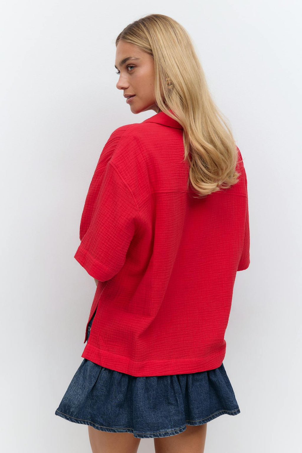 Gauze short sleeve shirt