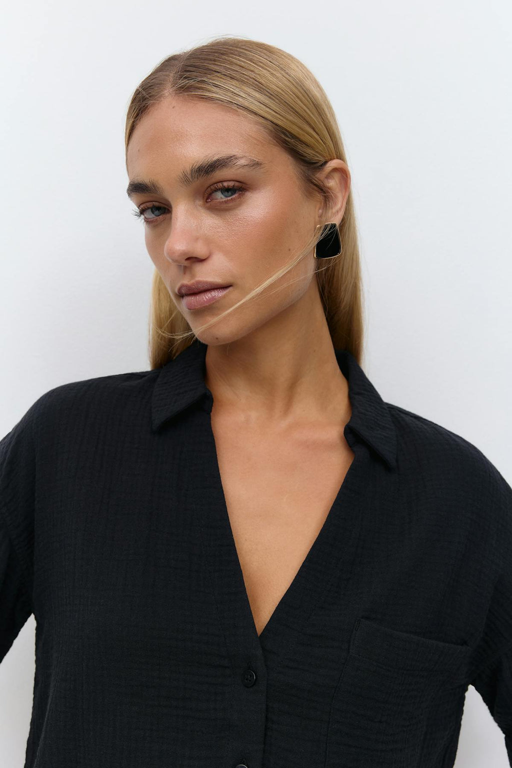 Gauze short sleeve shirt