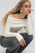 Knitted off shoulder top