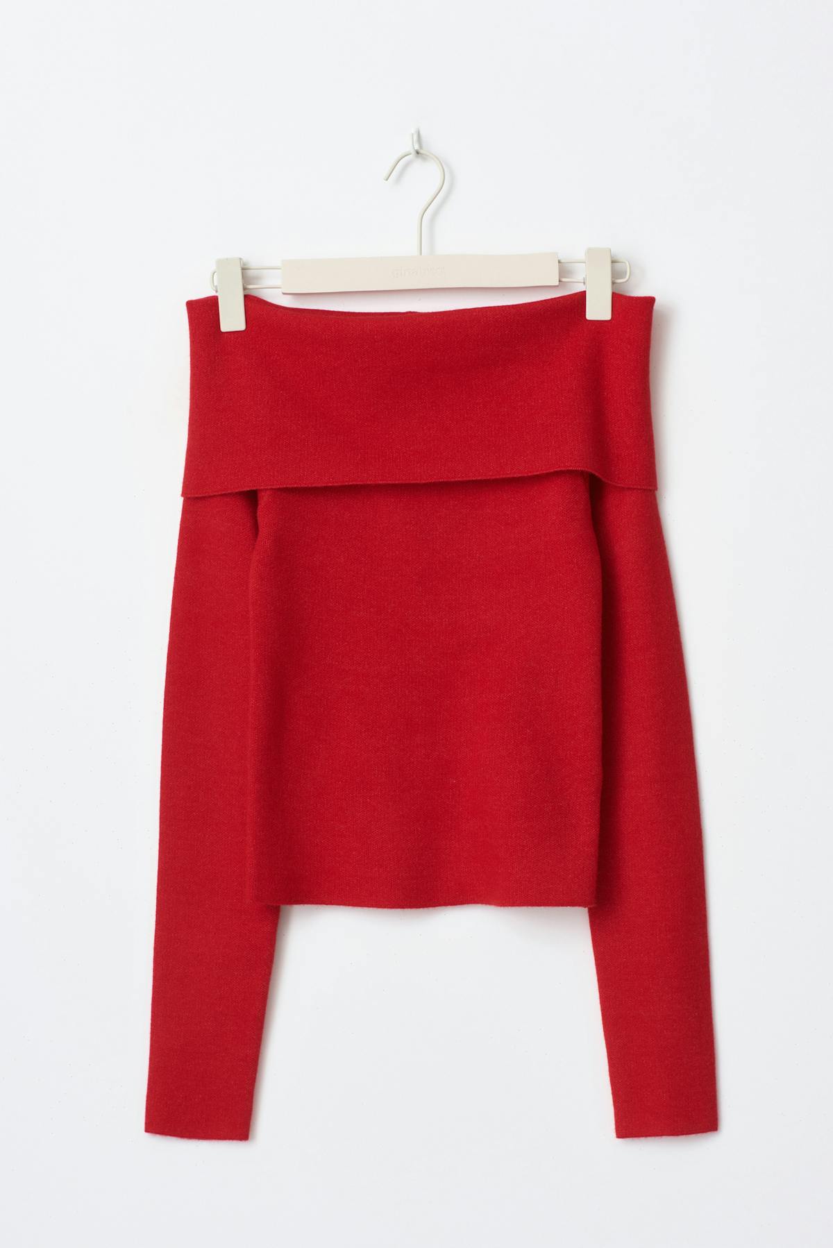 Knitted off shoulder top
