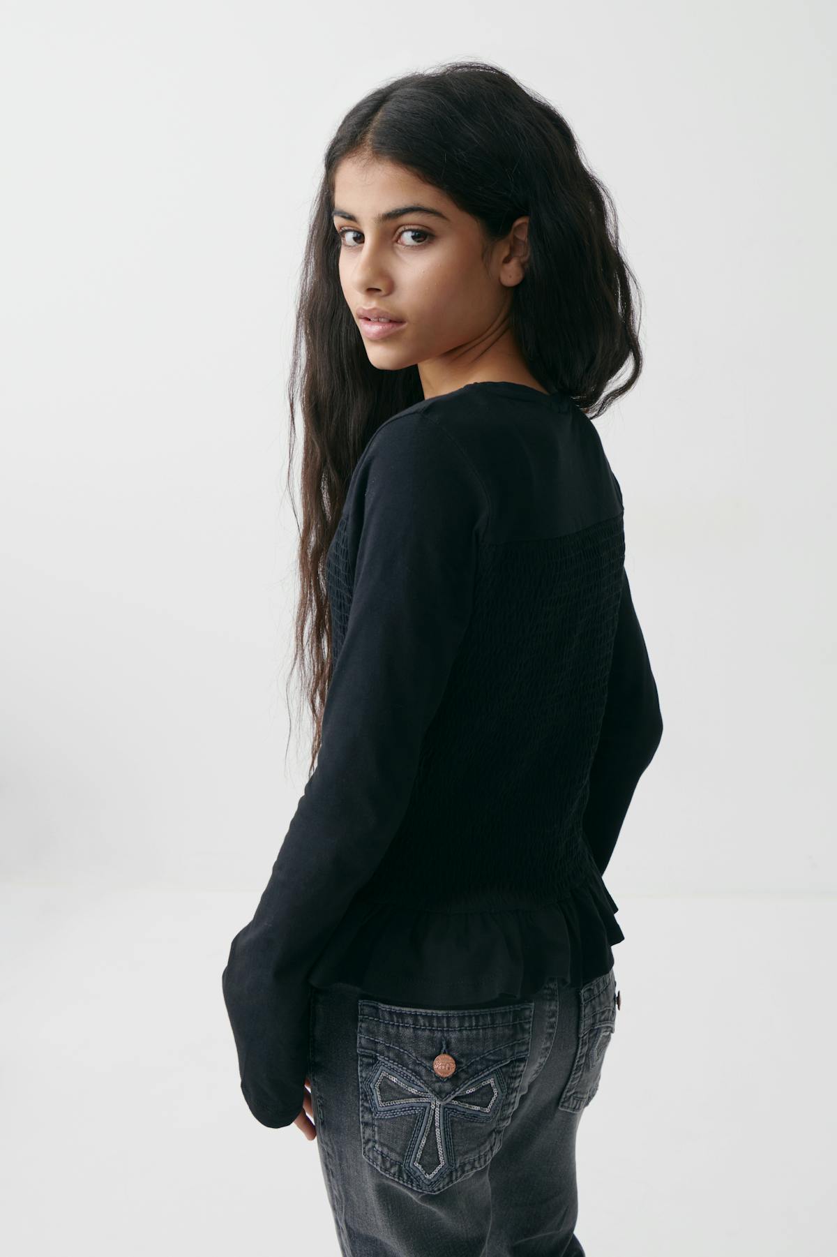Y smock long sleeve top
