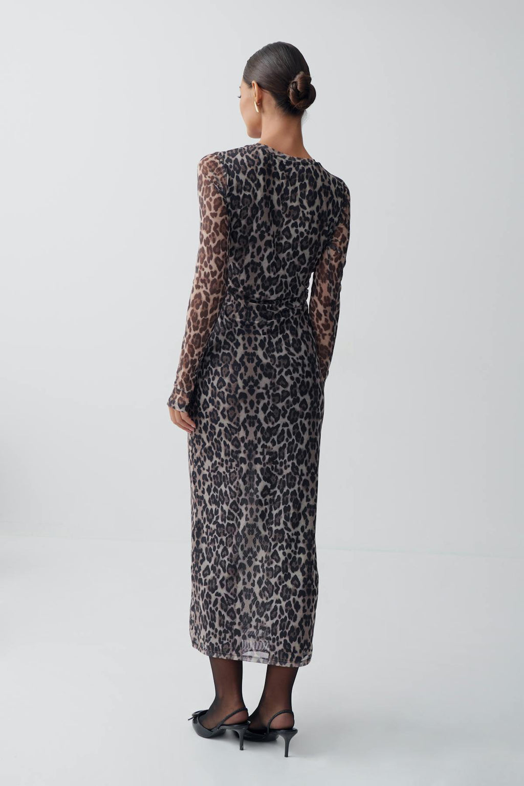 Long sleeve mesh dress