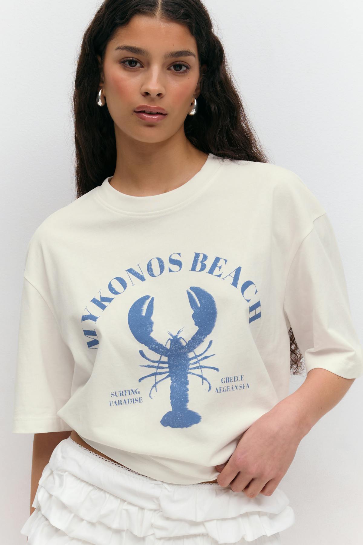 Printed oversized tee