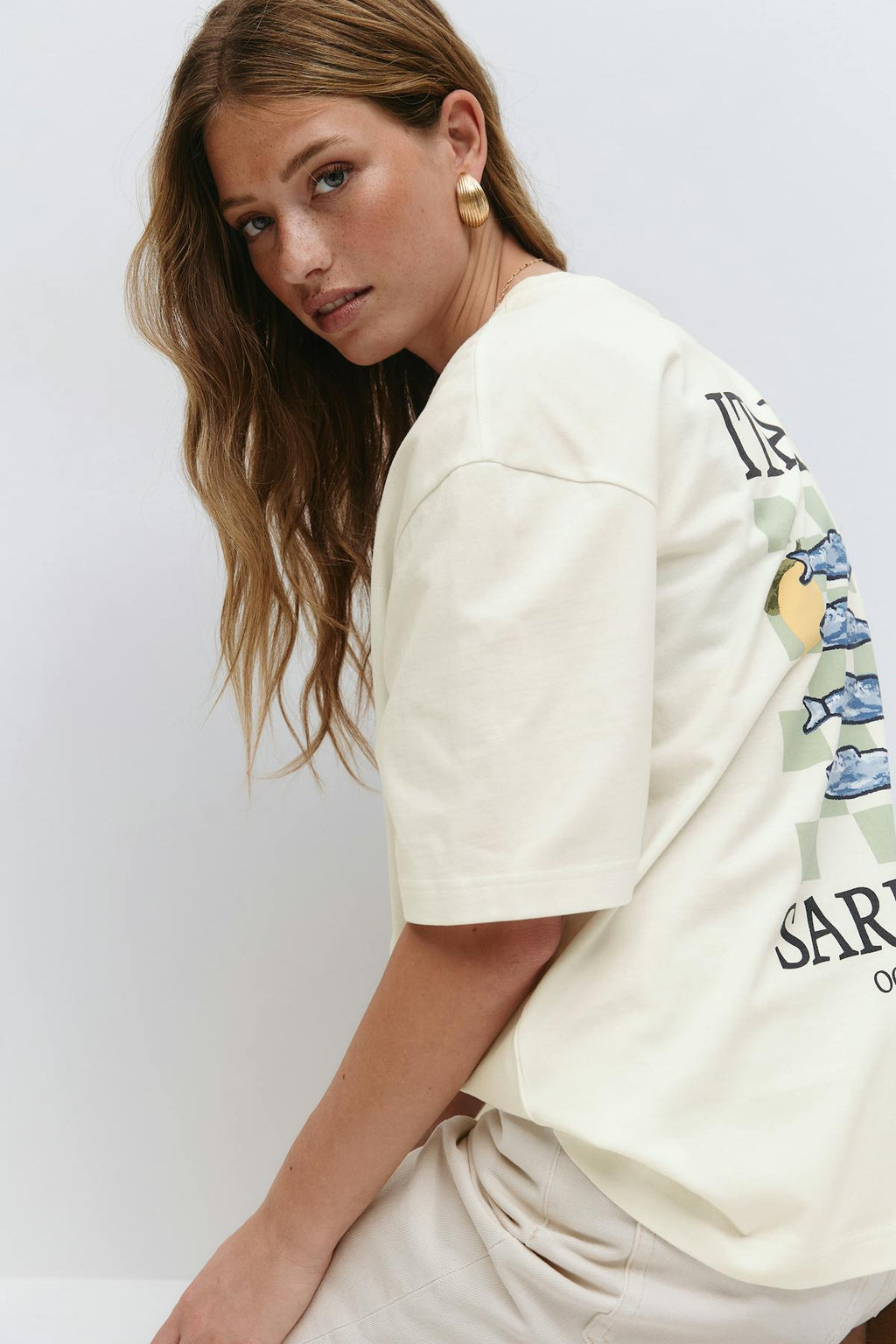 Printed oversized tee