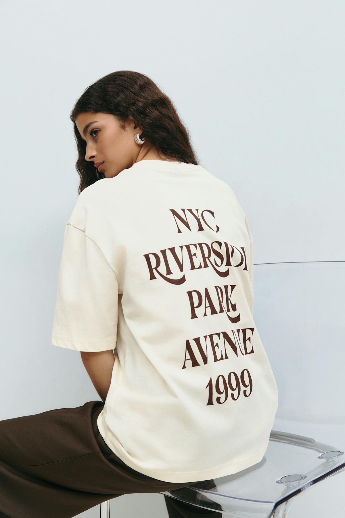 Printed oversized tee