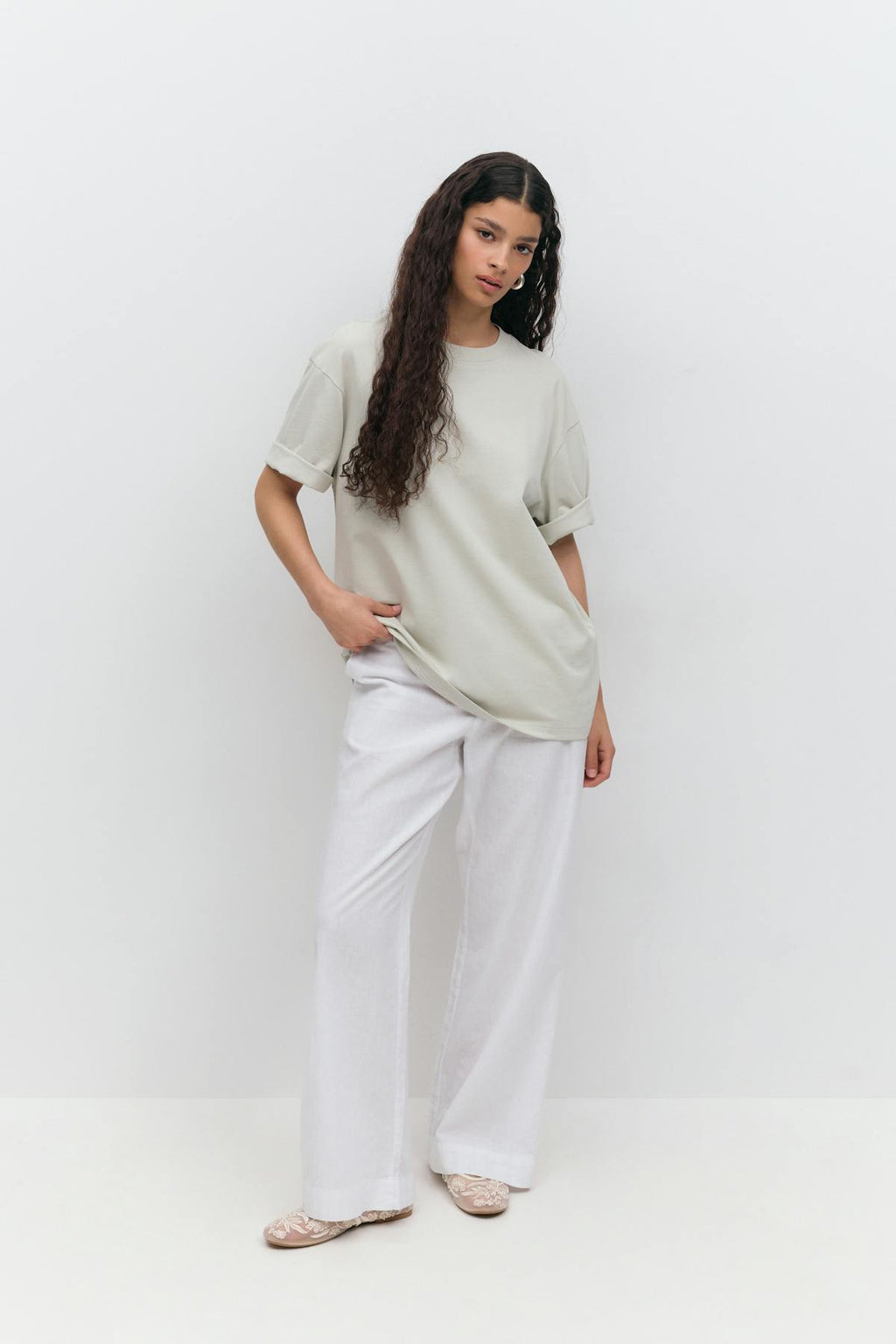 Printed oversized tee